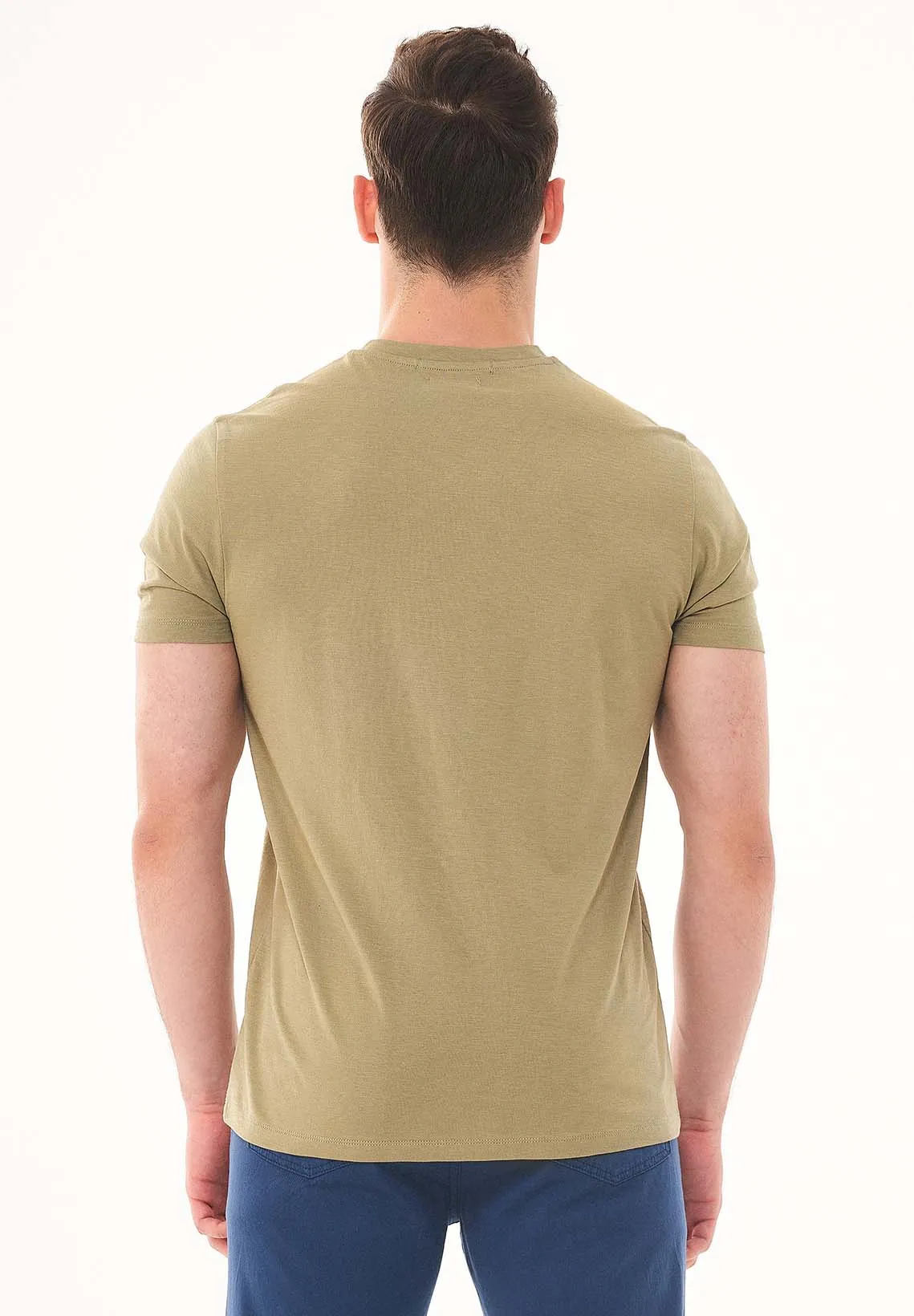 Men's Basic V-Neck T-Shirt Olive sold by Ivalo.com product image thumbnail 2