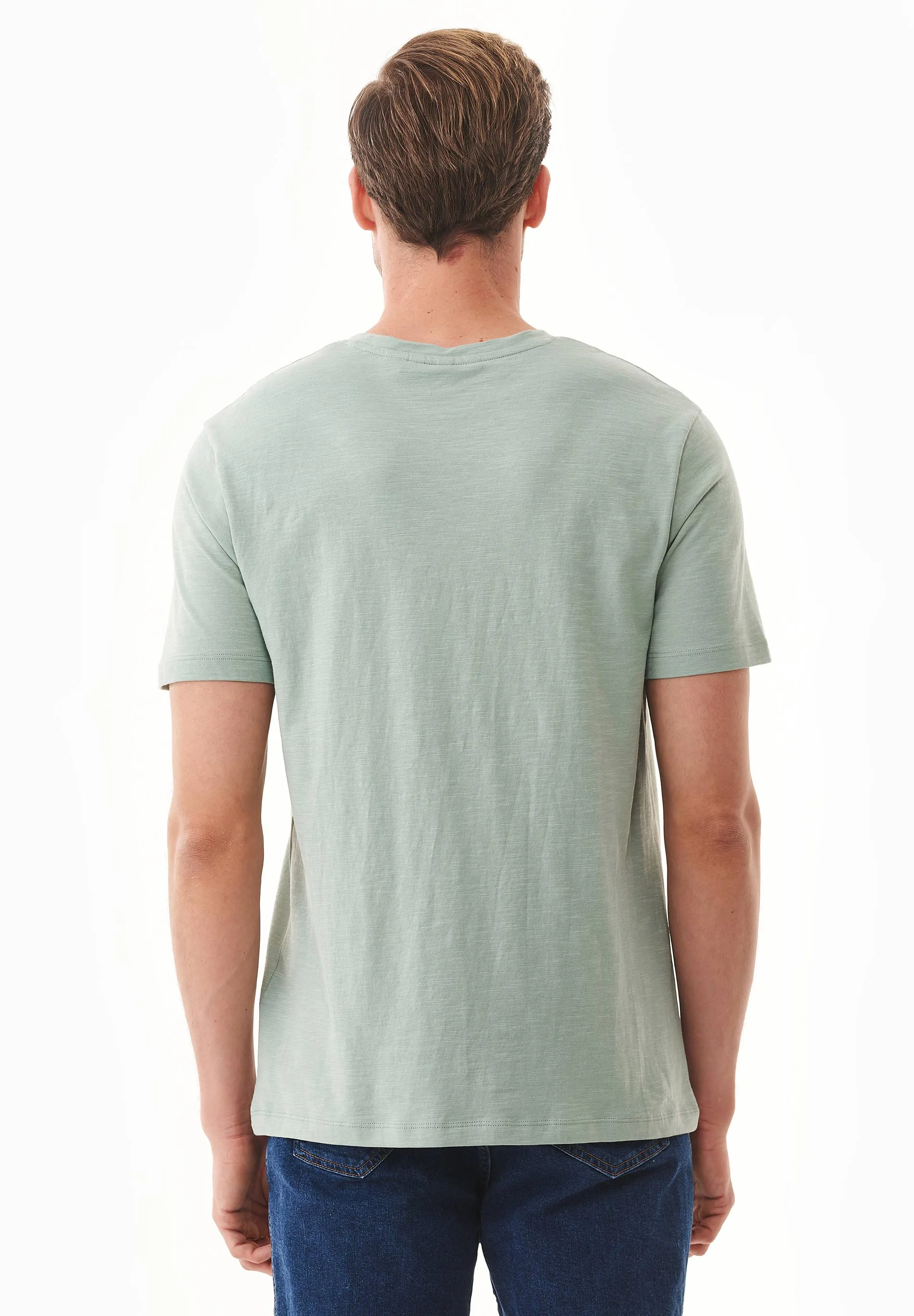 Men's Basic V-Neck T-Shirt Water Green sold by Ivalo.com product image thumbnail 2