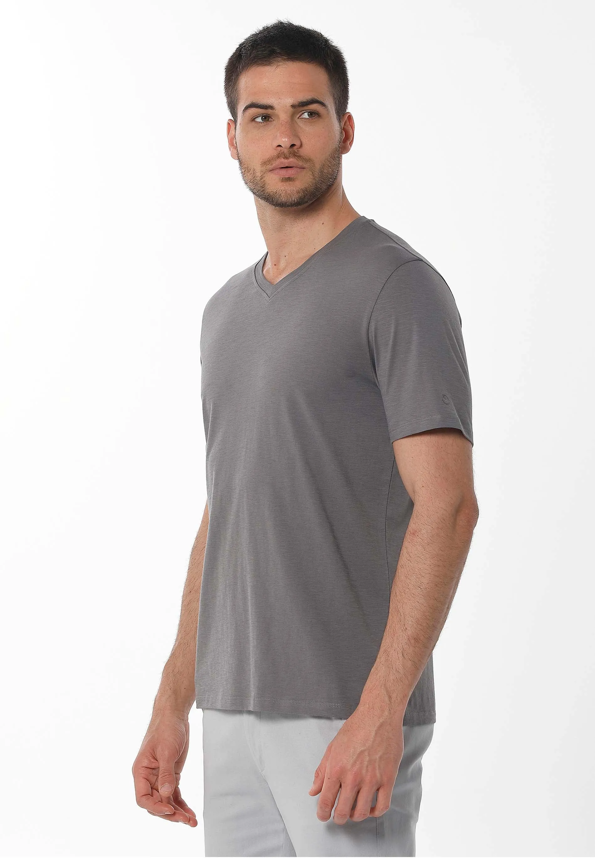Men's Basic V-Neck T-Shirt Shadow sold by Ivalo.com product image thumbnail 4