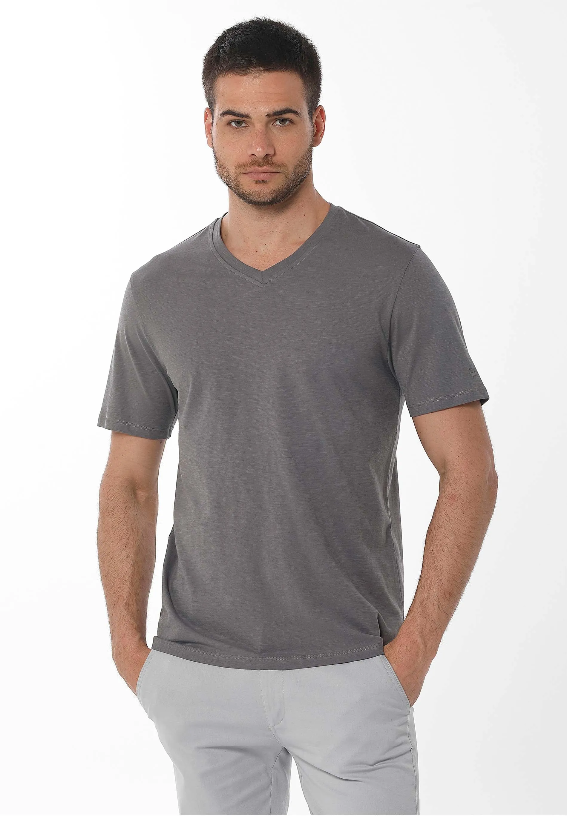 Men's Basic V-Neck T-Shirt Shadow sold by Ivalo.com