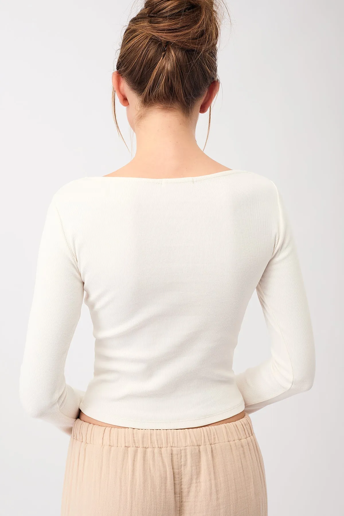 Ribbed Boat Neckline White sold by Ivalo.com product image thumbnail 2