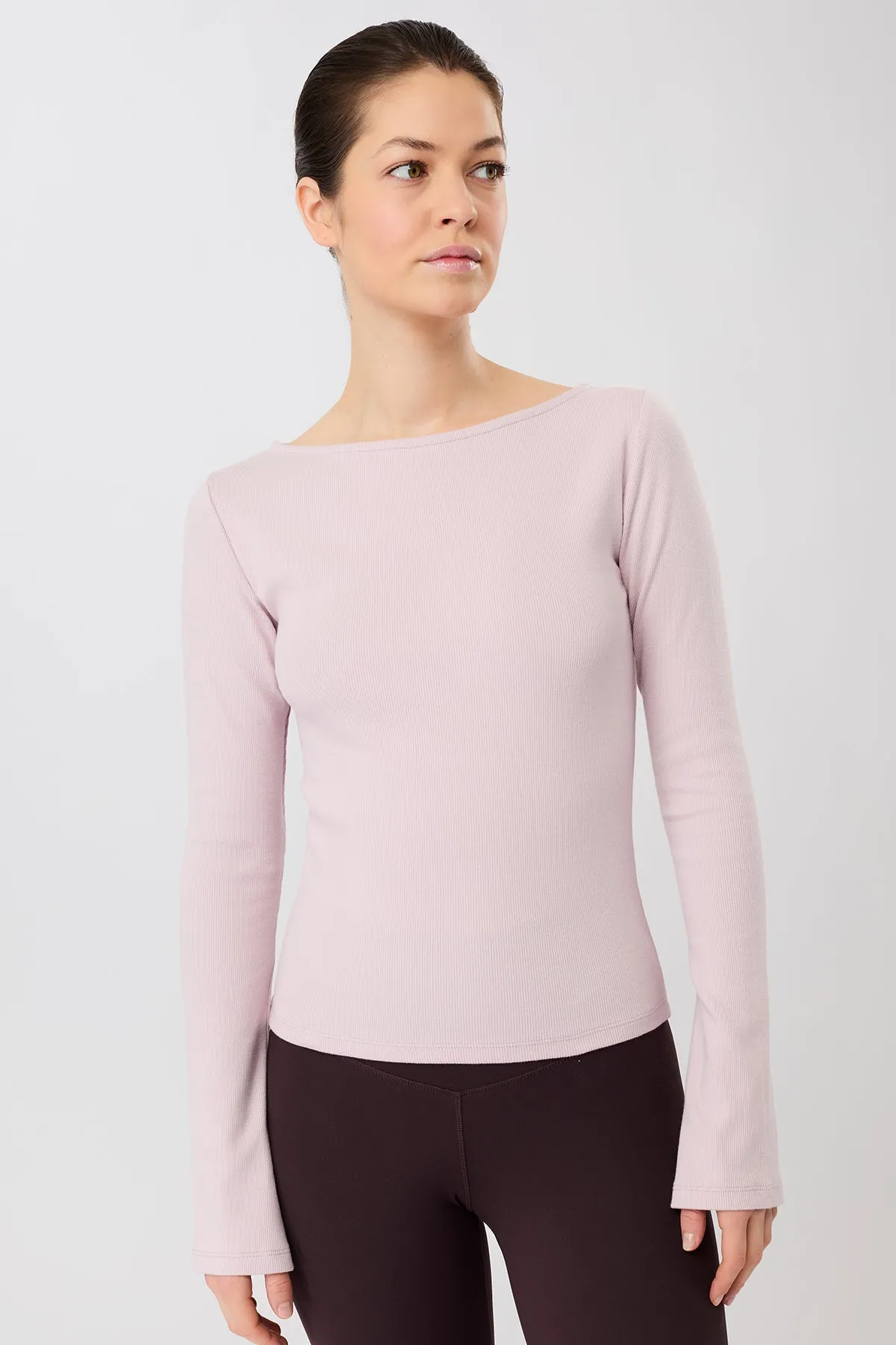 Ribbed Boat Neckline Mauve sold by Ivalo.com