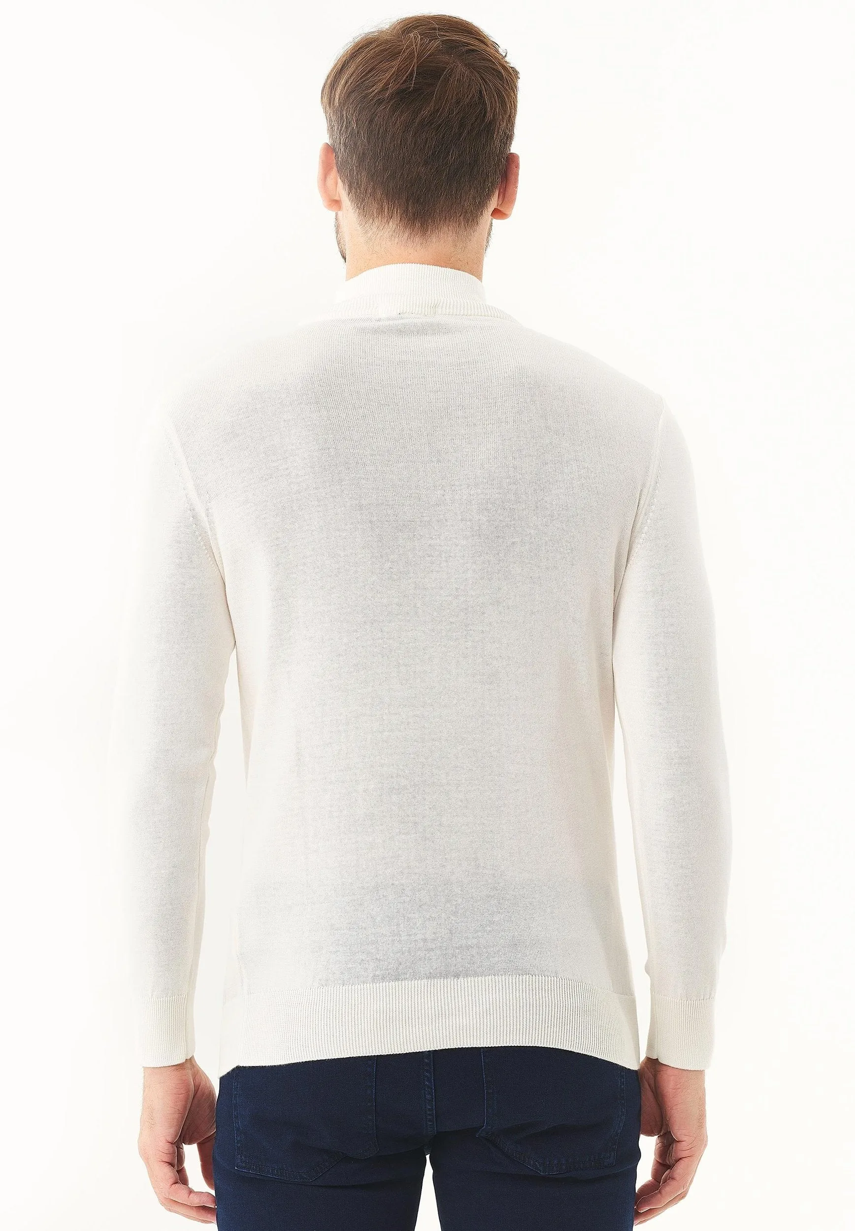 Men's Organic Cotton Turtleneck Sweater Off White sold by Ivalo.com product image thumbnail 2
