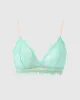 Lace Triangle Bralette Turquoise/Peach sold by Ivalo.com