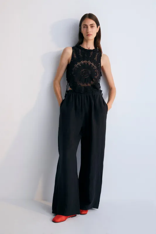 Women's Hera Linen Pants Caviar sold by Ivalo.com