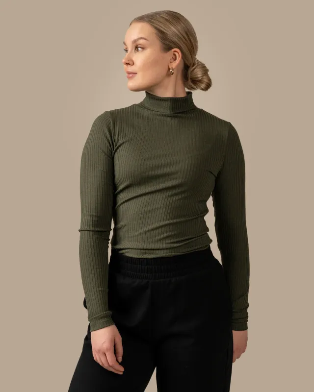 Ribbed Polo Shirt Khaki sold by Ivalo.com