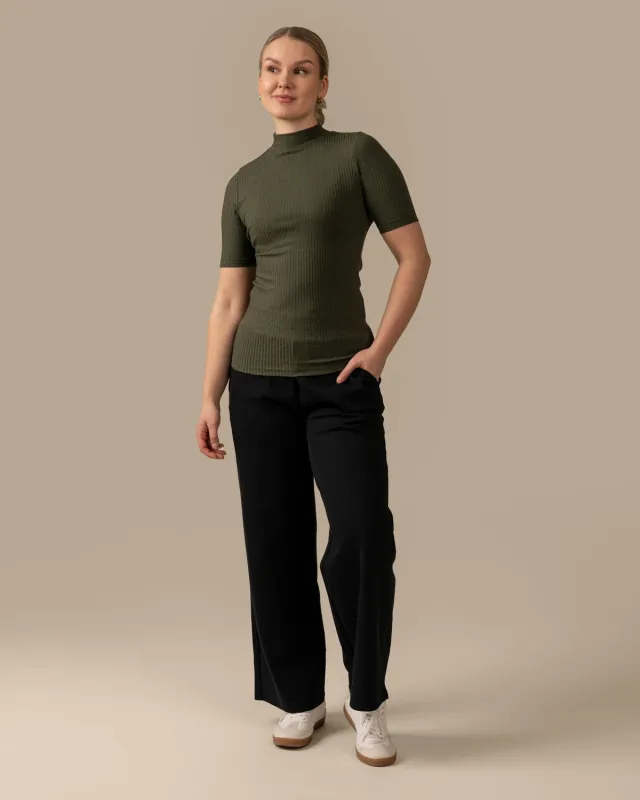 Ribbed T-Shirt Khaki sold by Ivalo.com