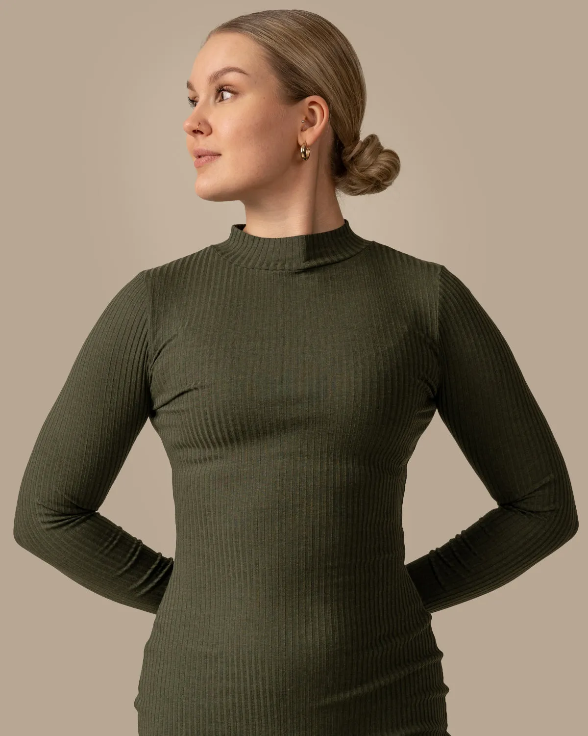 Ribbed Dress Khaki sold by Ivalo.com product image thumbnail 4