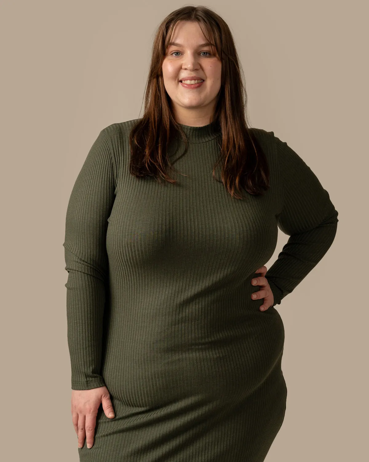 Ribbed Dress Khaki sold by Ivalo.com product image thumbnail 5