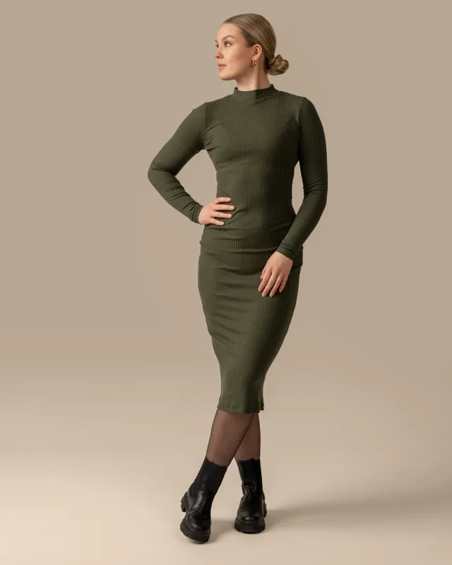Ribbed Dress Khaki sold by Ivalo.com