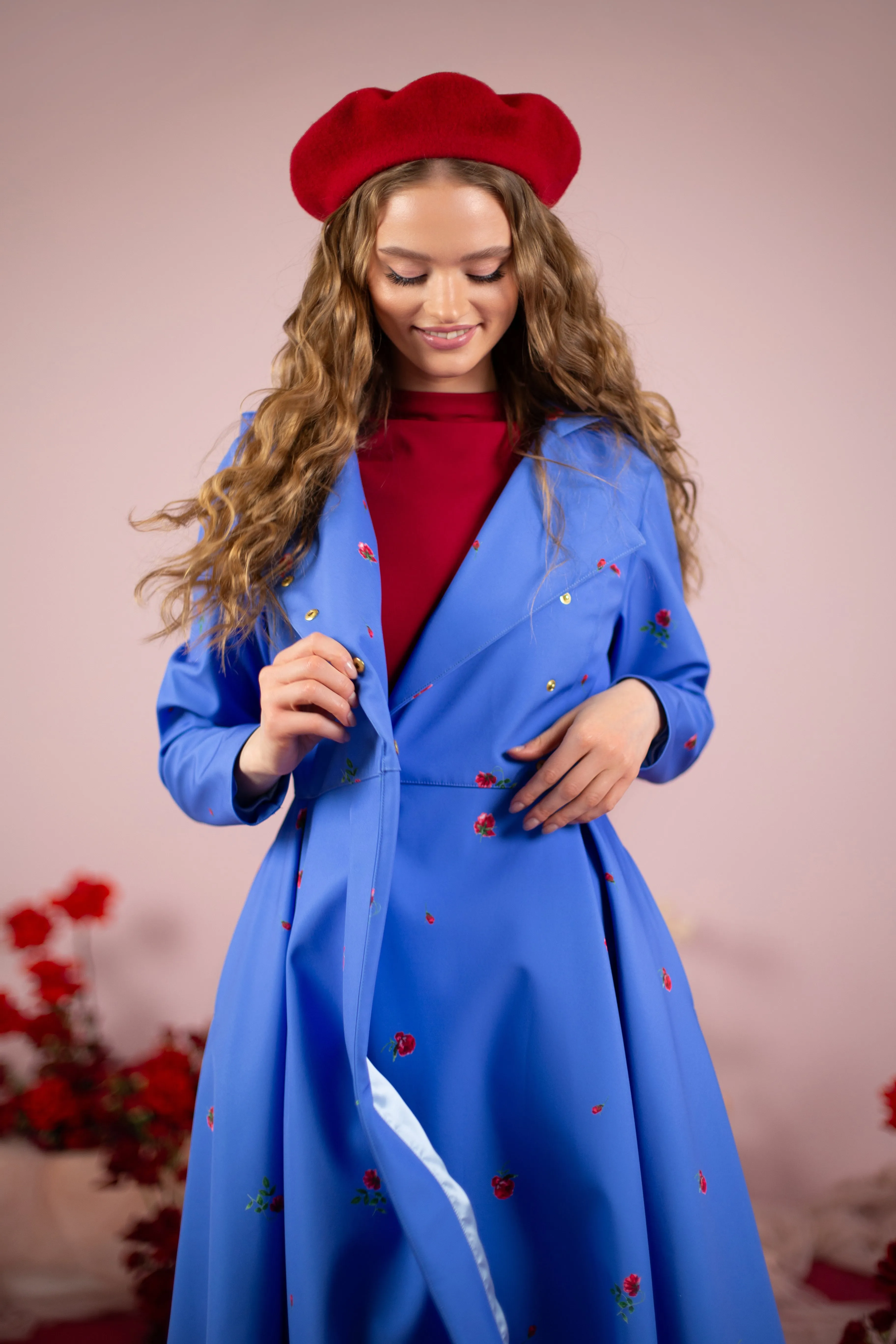 Double Breasted Trench Coat Forget-Me-Not Blue sold by Ivalo.com product image thumbnail 5