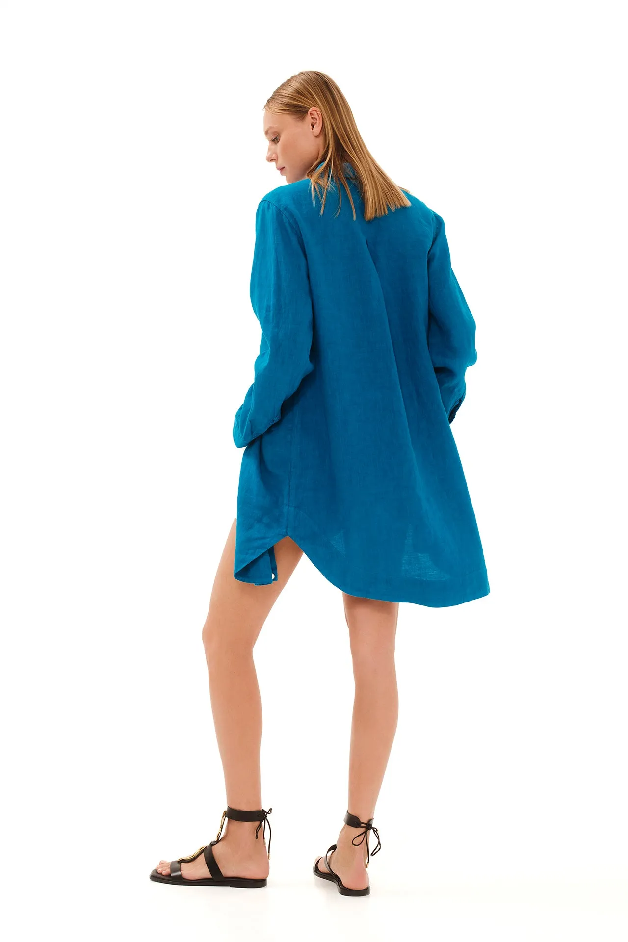 Long Sleeved Oversized Linen Shirt Dress sold by Ivalo.com product image thumbnail 5