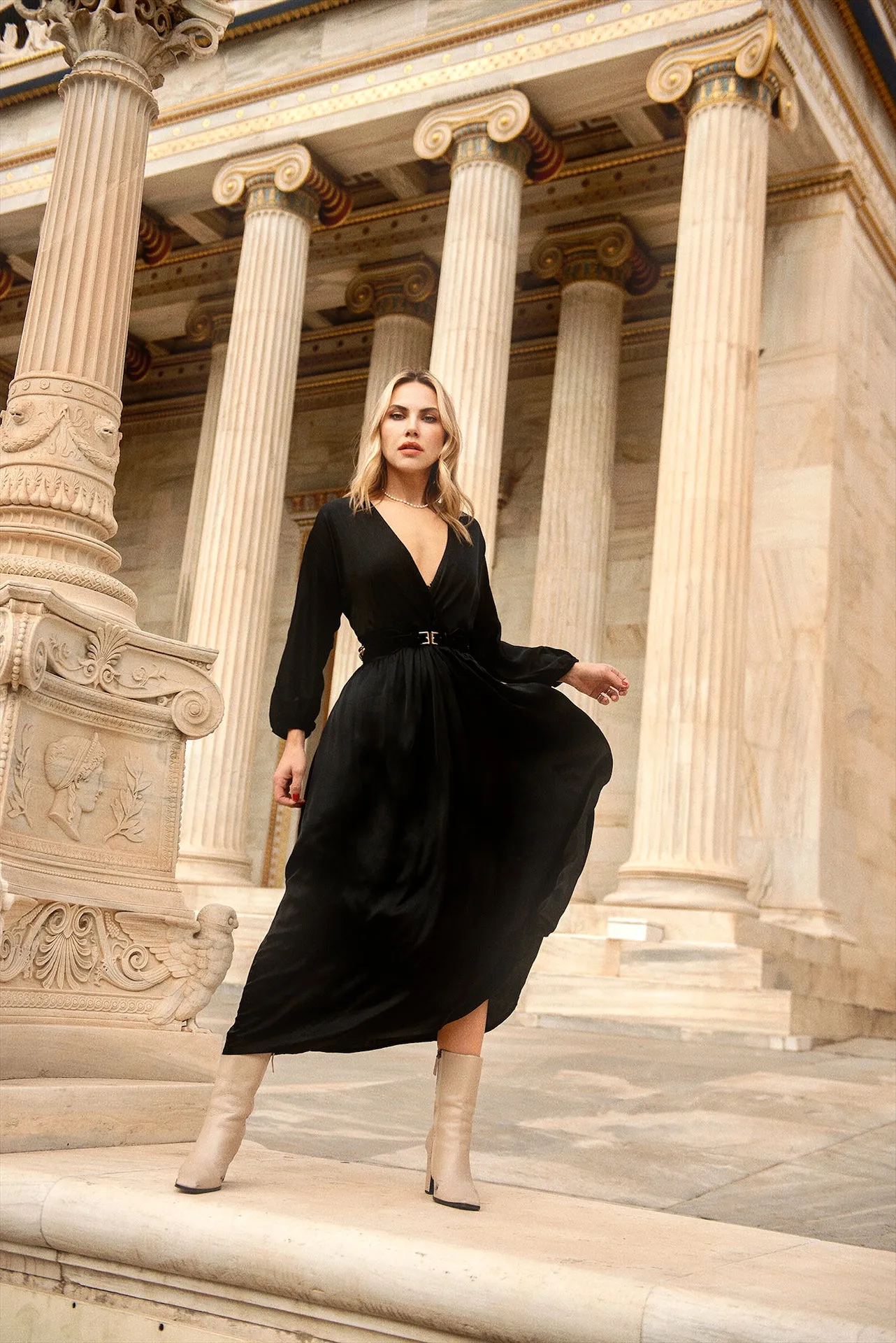 Classic Charm V-Neck Midi Dress sold by Ivalo.com product image thumbnail 5