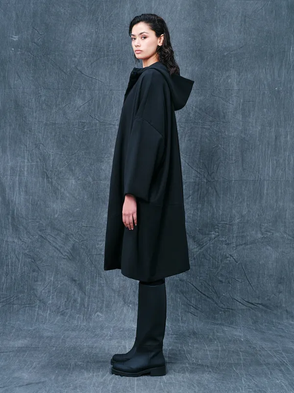 Viscose Blend Jacket With Hood Black sold by Ivalo.com