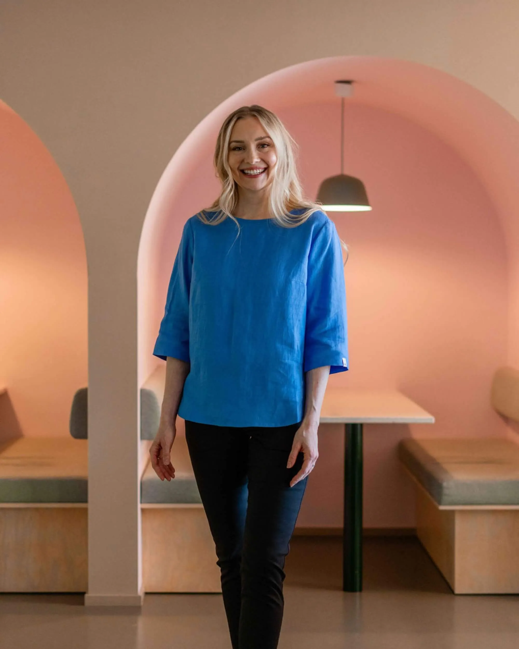 Classic Linen Blouse Marina Blue sold by Ivalo.com