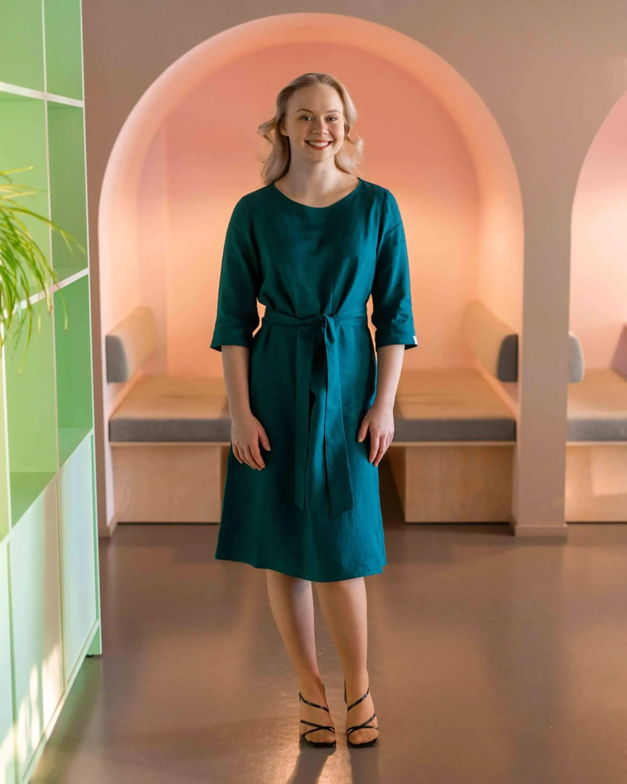 Classic Linen Dress Crystal Teal sold by Ivalo.com product image thumbnail 4