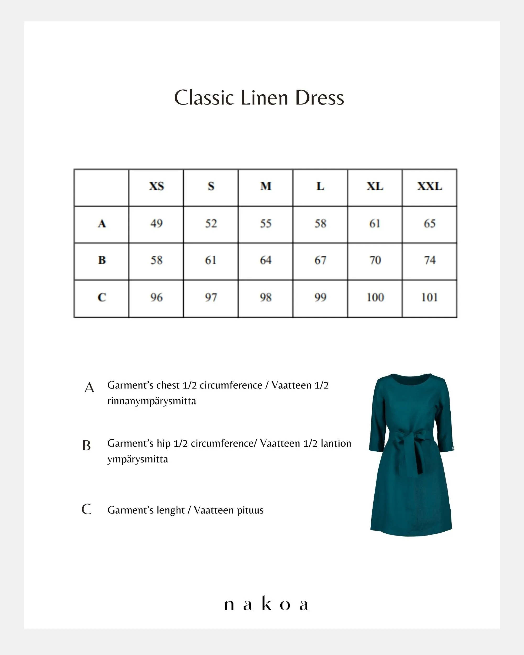 Classic Linen Dress Crystal Teal sold by Ivalo.com product image thumbnail 5