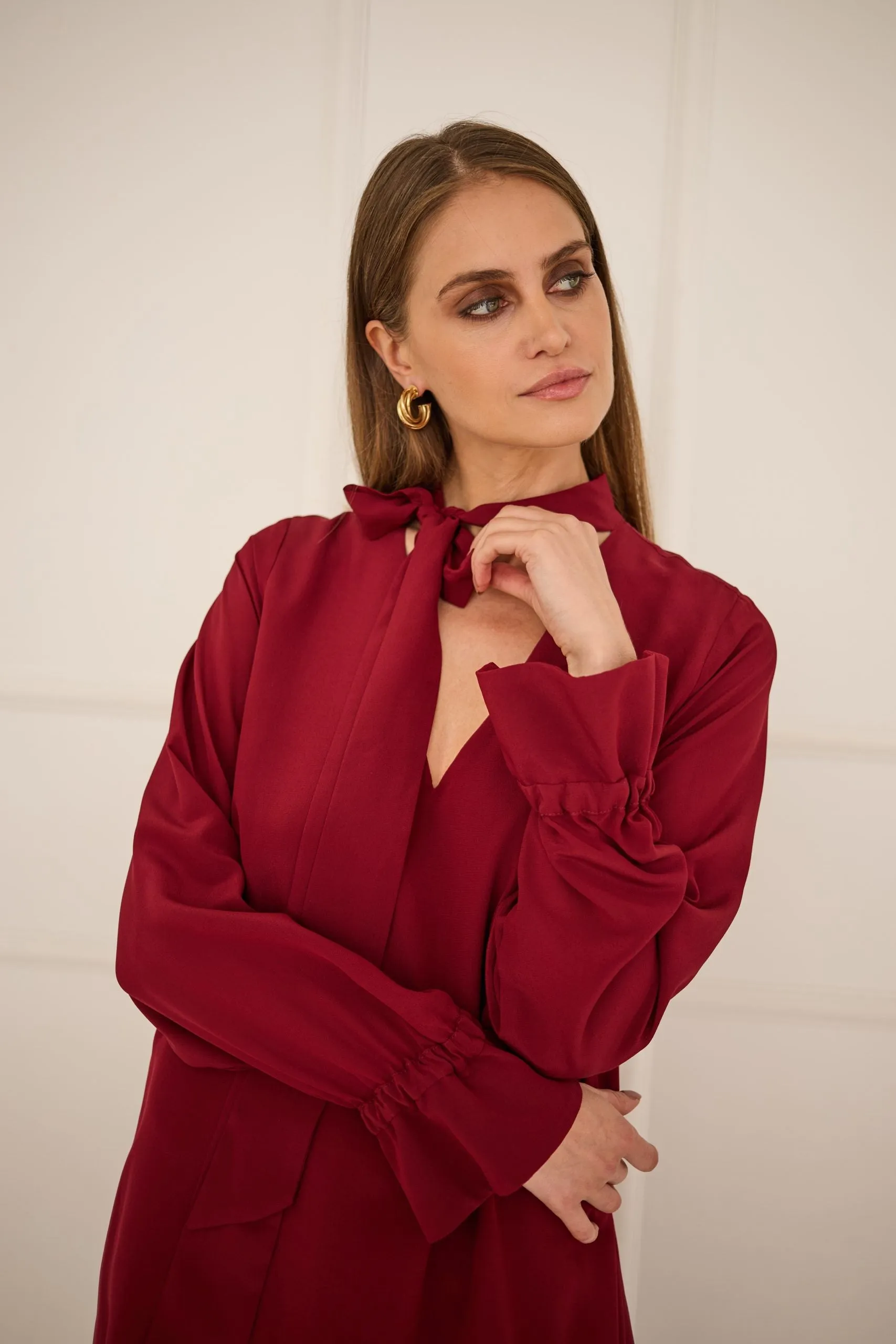 Dress With a Sash Burgundy sold by Ivalo.com product image thumbnail 3