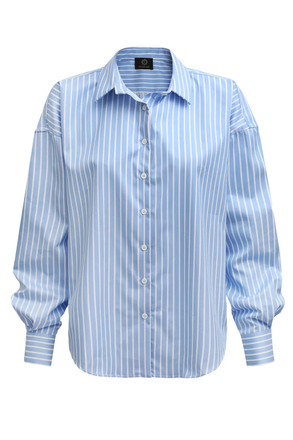 Classic Oversized Shirt Blue Wide Stripes sold by Ivalo.com product image thumbnail 2