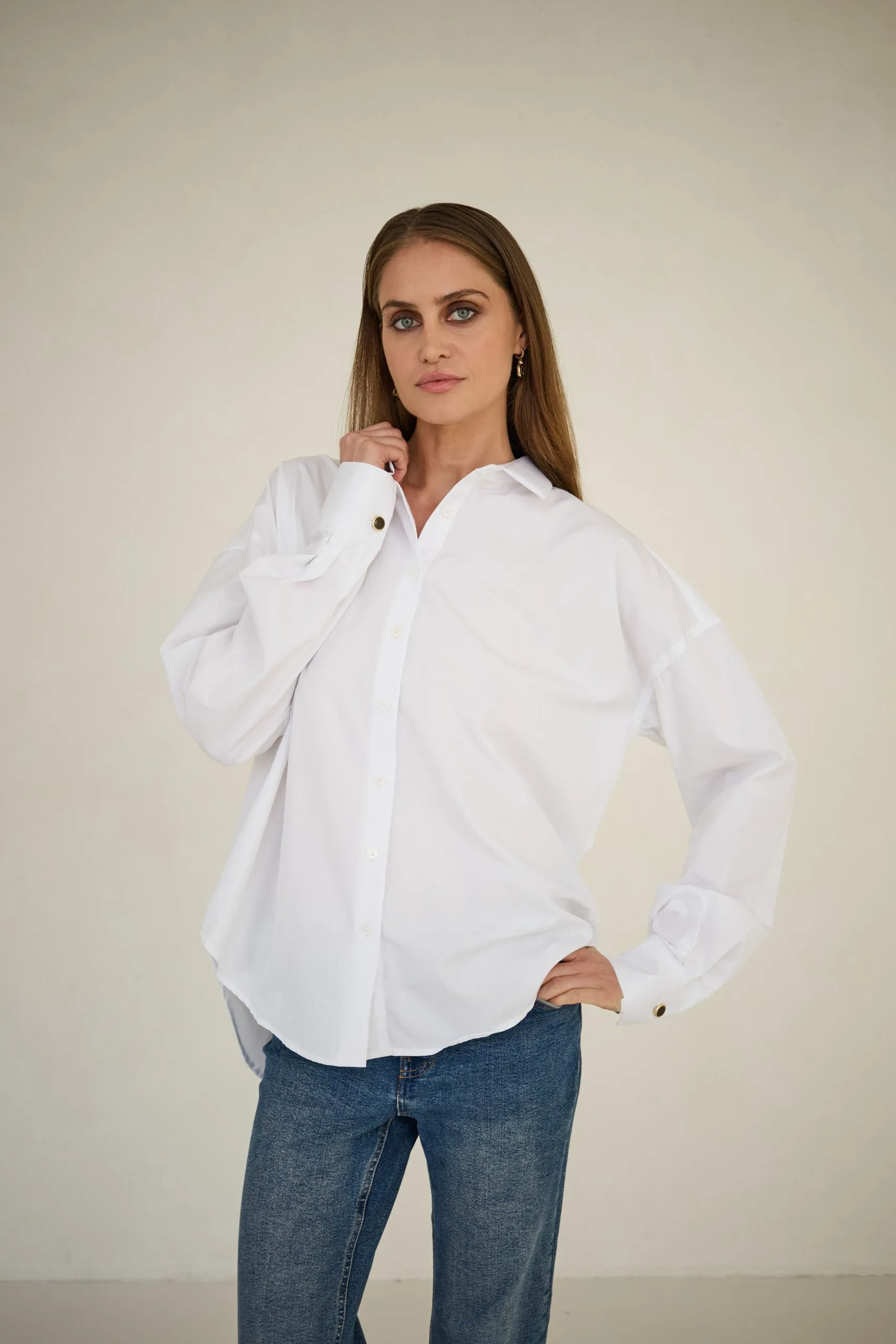 Classic Oversized Shirt White sold by Ivalo.com product image thumbnail 5