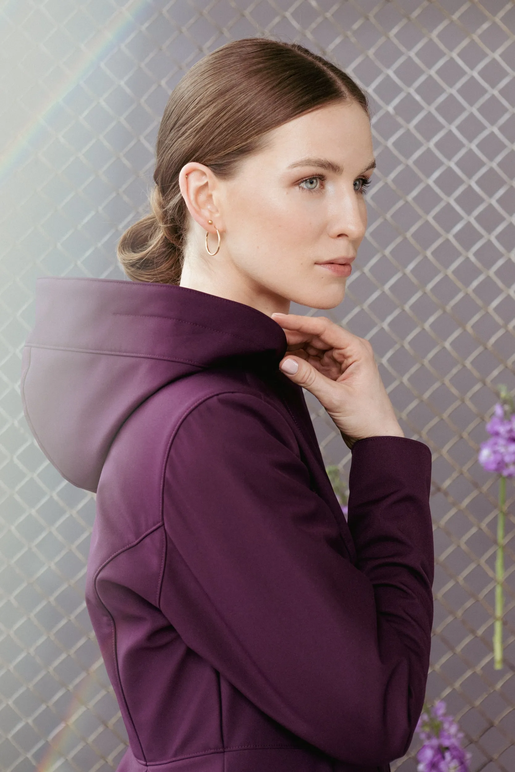 Fit and Flare Raincoat with Pleated Hem Ruby Purple sold by Ivalo.com product image thumbnail 4