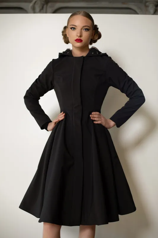Fit and Flare Raincoat with Full Circle Hem Midnight Black sold by Ivalo.com