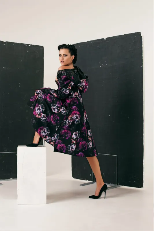 Fit and Flare Raincoat with A-Line Hem Black Hortense sold by Ivalo.com