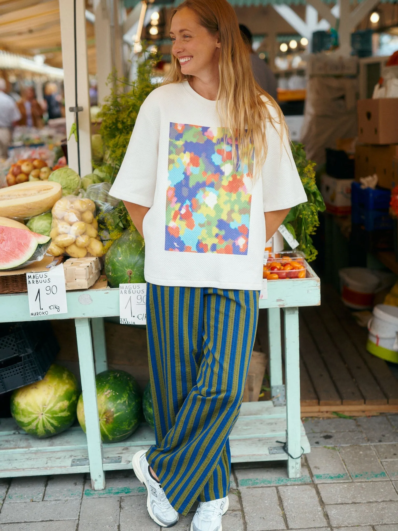 Stripy Seersucker Pants Green/Blue sold by Ivalo.com product image thumbnail 4