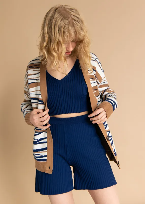 Terra Ribbed Shorts Navy sold by Ivalo.com