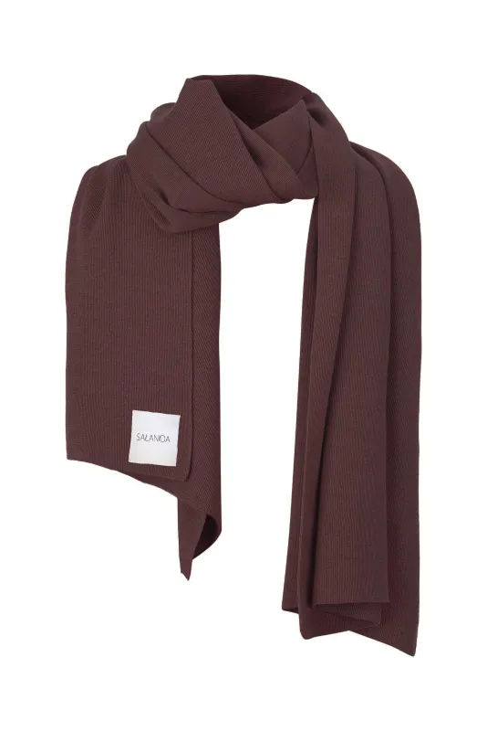 Via Merino Wool Scarf Chocolate sold by Ivalo.com
