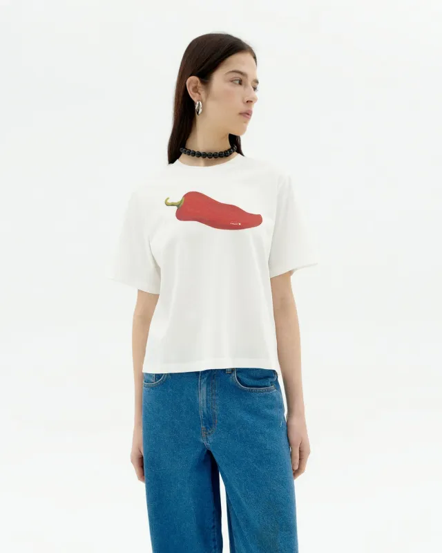 Lucia T-Shirt Chili White sold by Ivalo.com