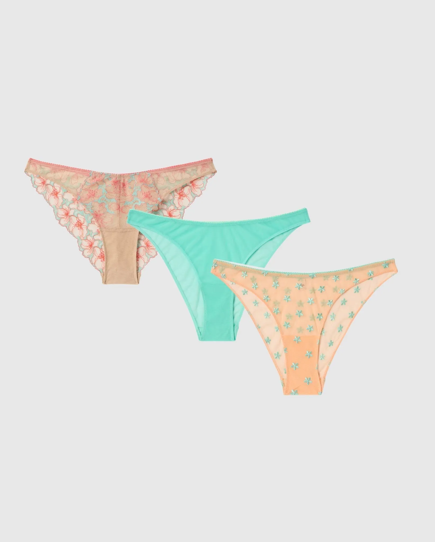 Mesh Bikini Briefs Mix 3-Pack Turquoise sold by Ivalo.com