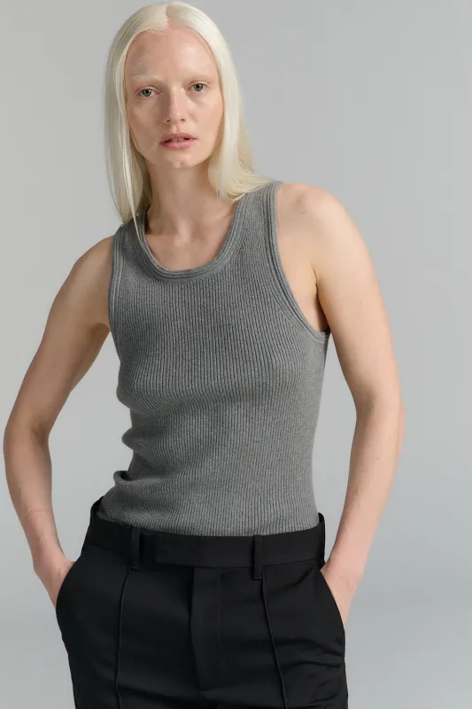 Ribbed Tank Top Grey sold by Ivalo.com