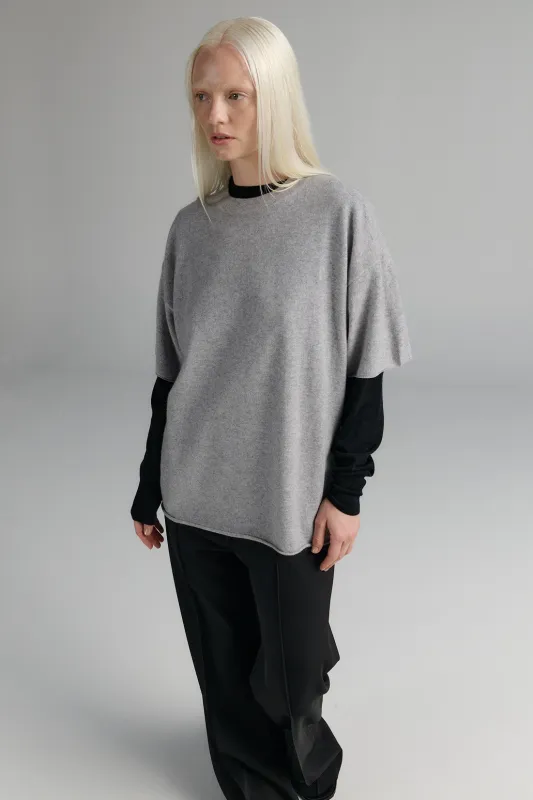 Cashmere Blend T-Shirt Light Grey sold by Ivalo.com