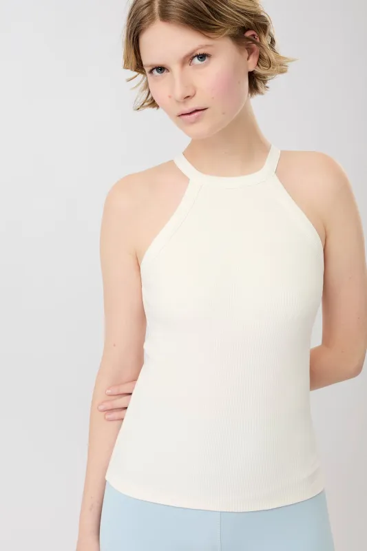 Ribbed Halterneck Top White sold by Ivalo.com