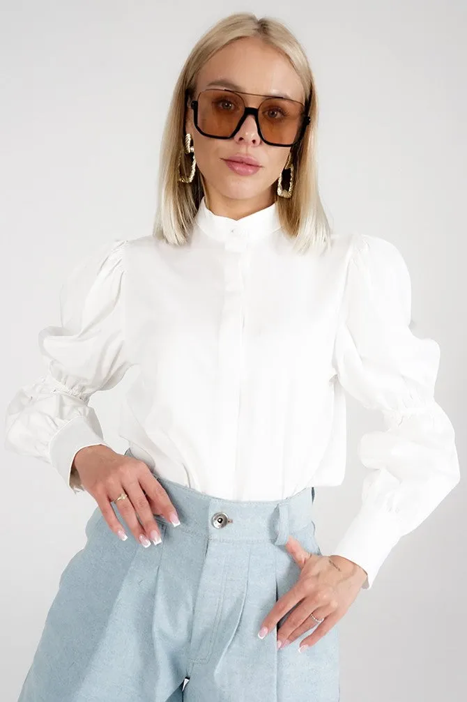 Vola Puff Sleeve Shirt White sold by Ivalo.com
