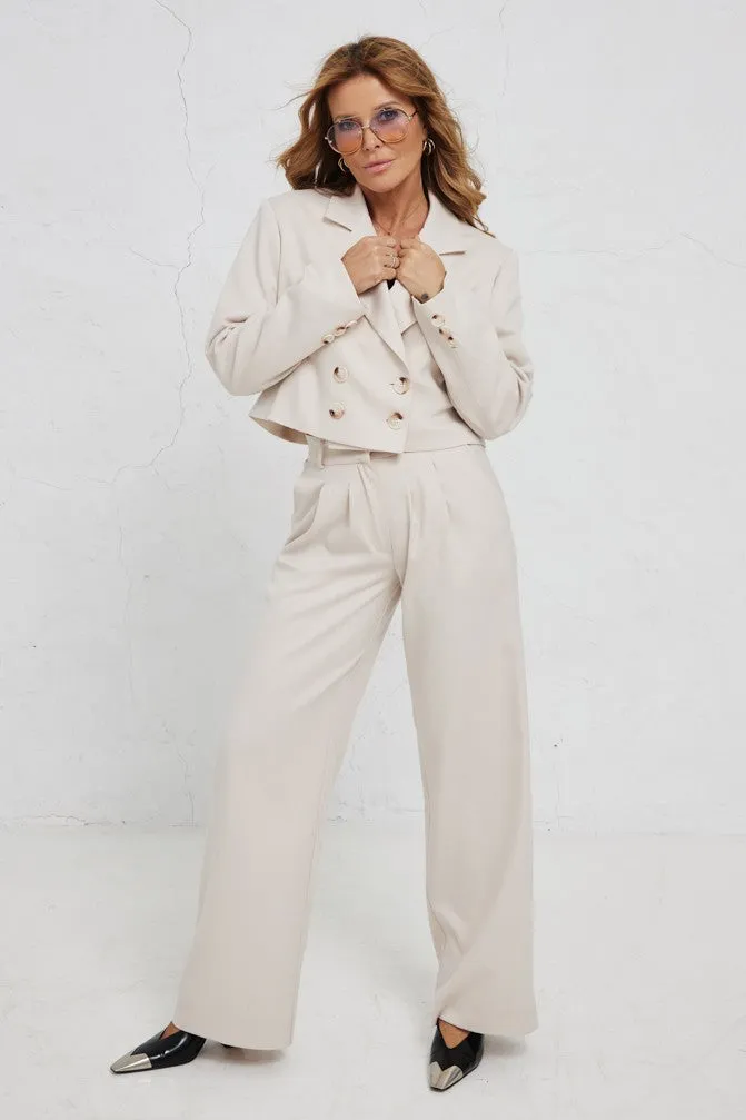 Aspen Cropped Blazer Ecru sold by Ivalo.com product image thumbnail 5