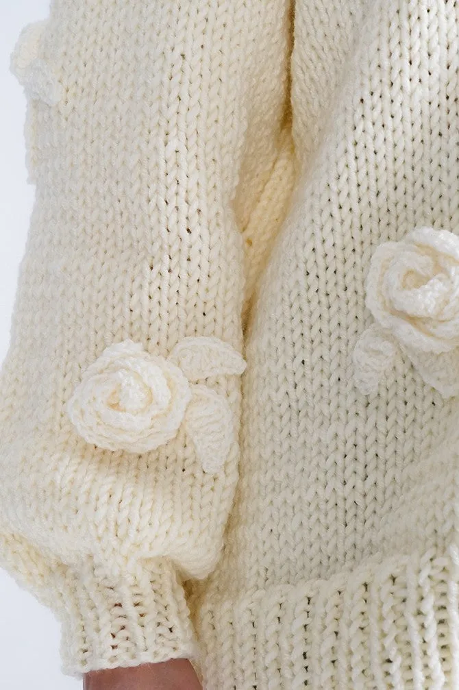 Rose Handmade Knit Sweater Pastel Yellow sold by Ivalo.com product image thumbnail 3