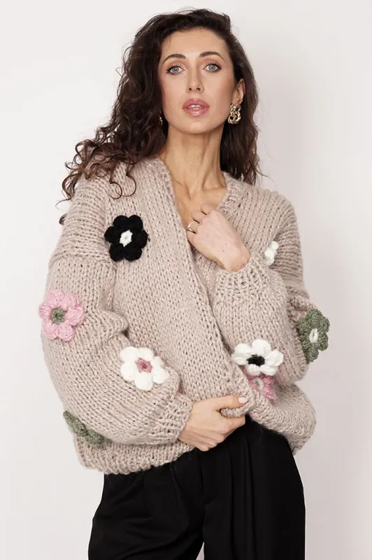 Flower Handmade Cardigan Beige sold by Ivalo.com