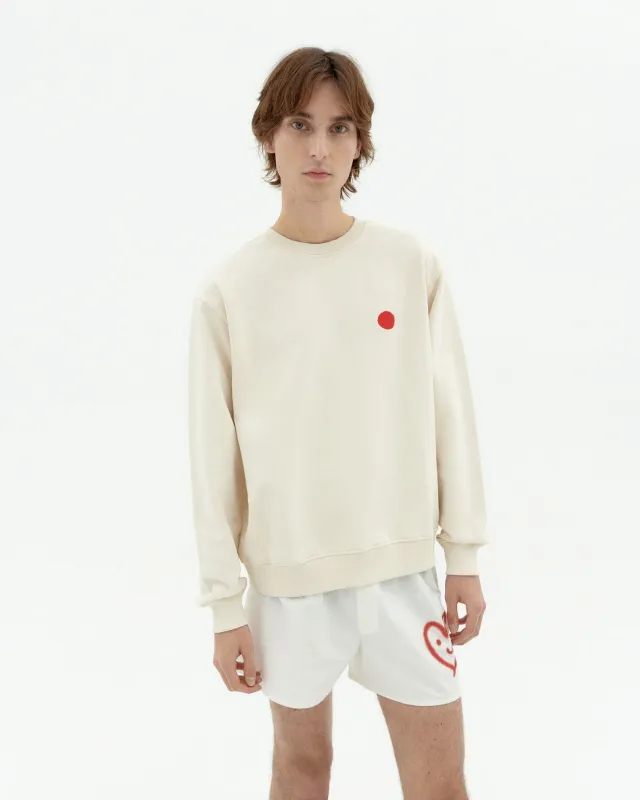 Leon Sunset Sweatshirt White made by Thinking Mu