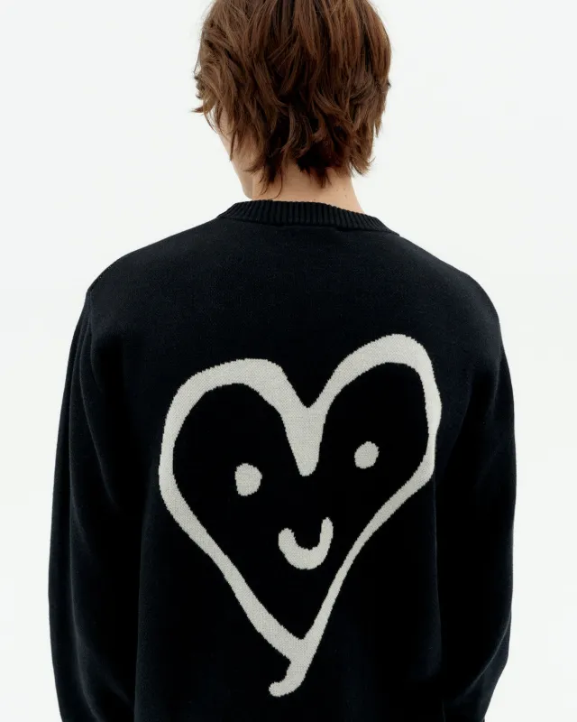Khem Cute Heart Knitted Sweatshirt Black sold by Ivalo.com