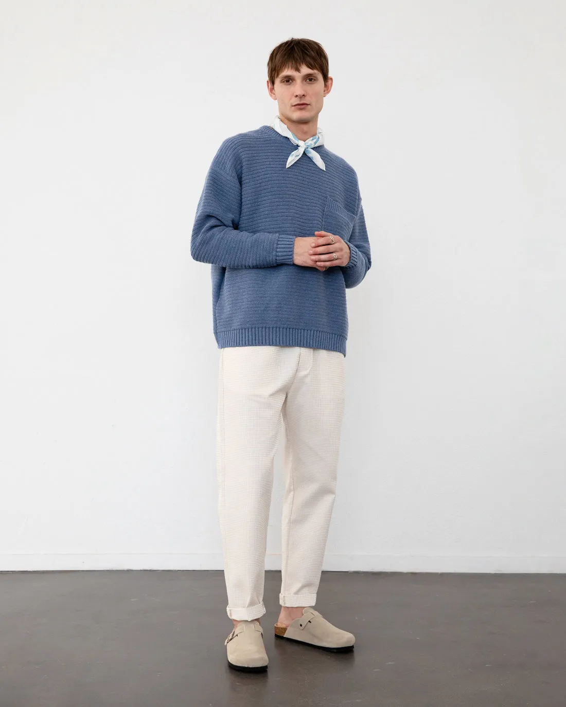 Loose Knit Sweatshirt Denim Blue sold by Ivalo.com