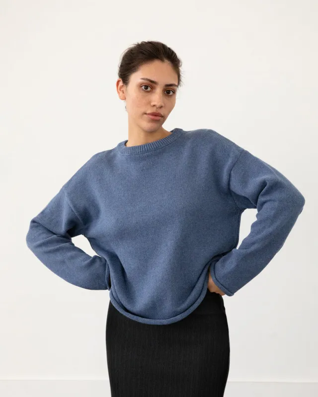 Relaxed Knit Sweatshirt Denim Blue sold by Ivalo.com