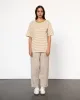 Unisex Striped T-Shirt Caramel/White sold by Ivalo.com
