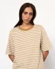 Unisex Striped T-Shirt Caramel/White sold by Ivalo.com