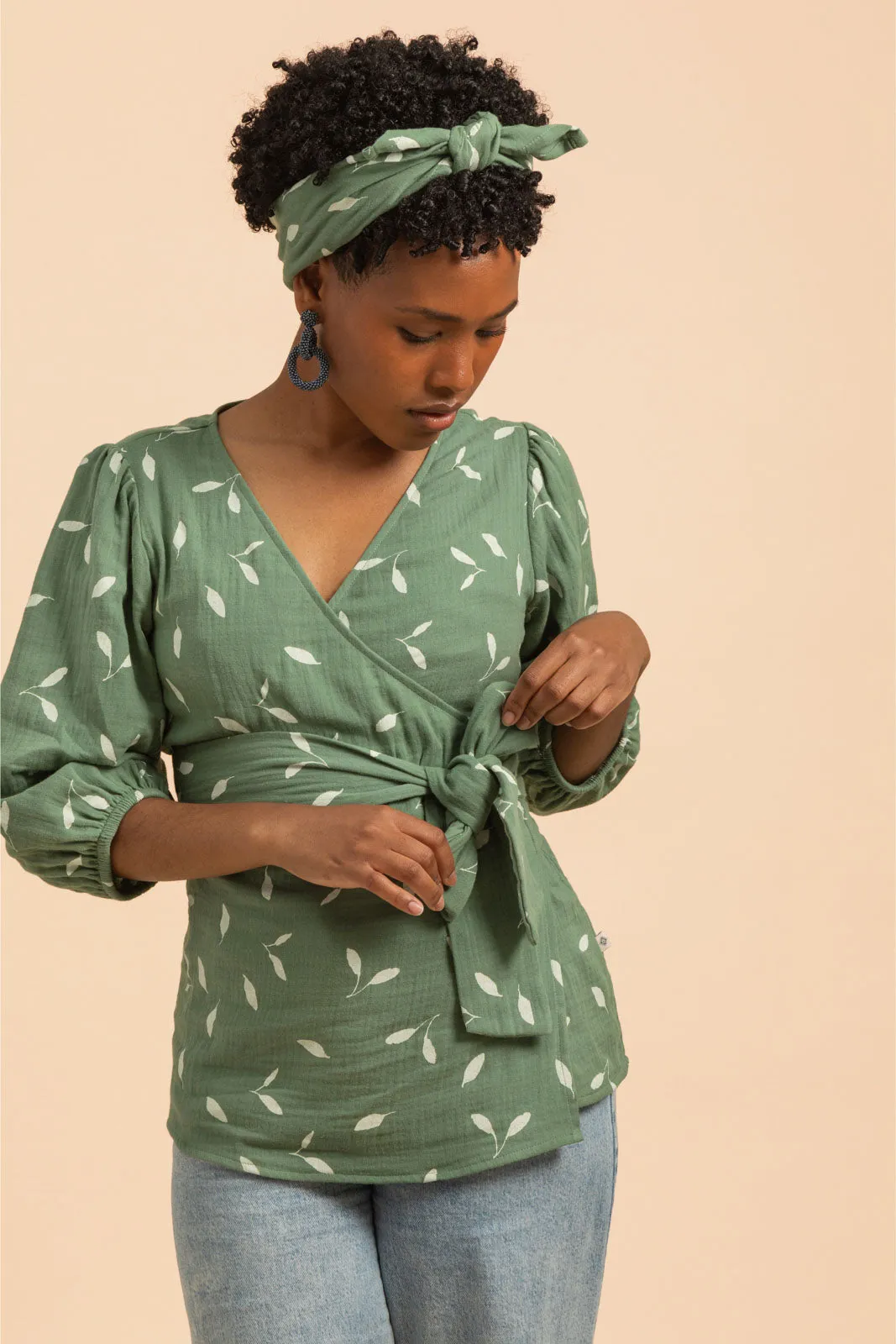 Wrap Blouse Sage Wind sold by Ivalo.com