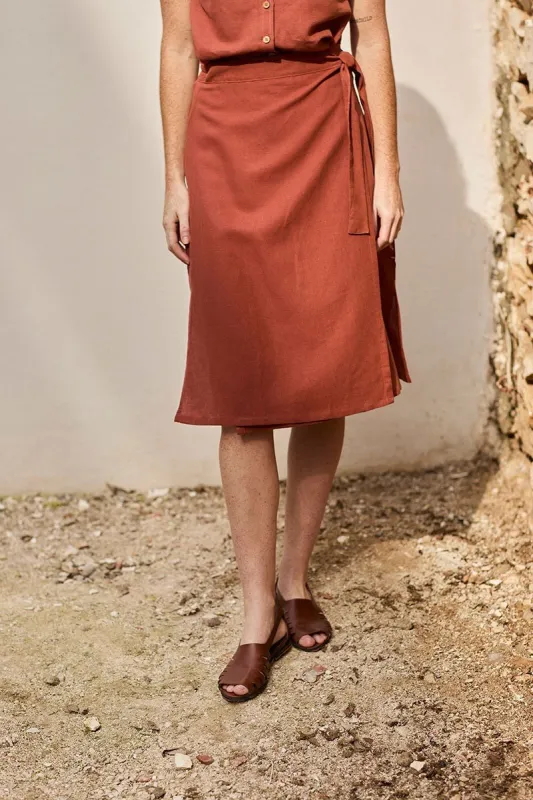 Fely Wrap Midi Skirt Rooibos Red sold by Ivalo.com