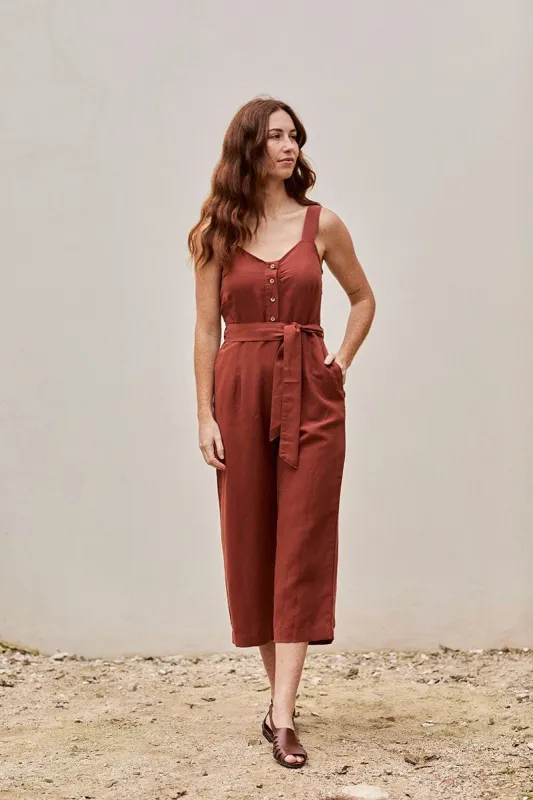 Fancy Linen Jumpsuit Roiboos Red sold by Ivalo.com