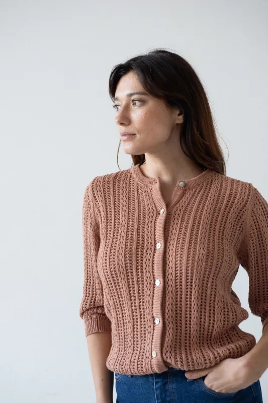 Bibi Openwork Oversize Cardigan Pink sold by Ivalo.com