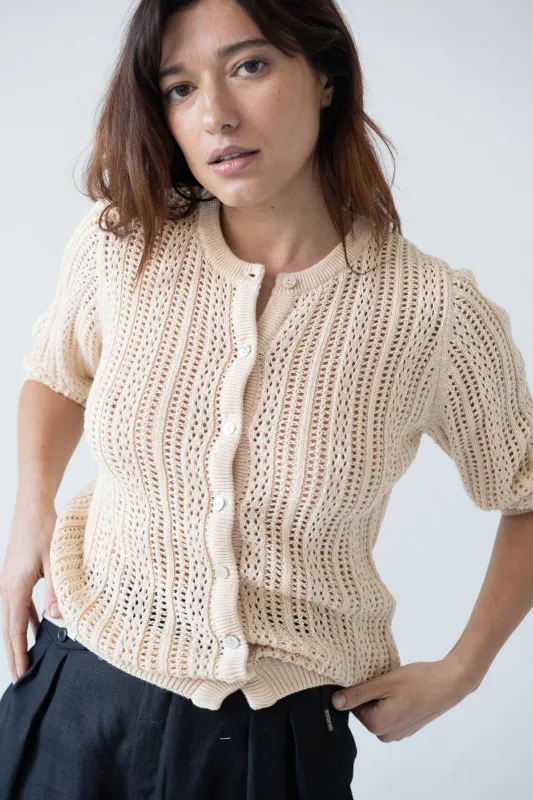 Bibi Openwork Oversize Cardigan Beige sold by Ivalo.com